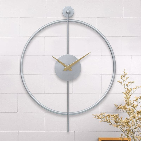 Buy Manani Round Wall Clock - Silver Wall Clock from Vaaree