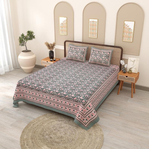 Buy Cozy Charm Bedsheet - Green at Vaaree online | Beautiful Bedsheets to choose from