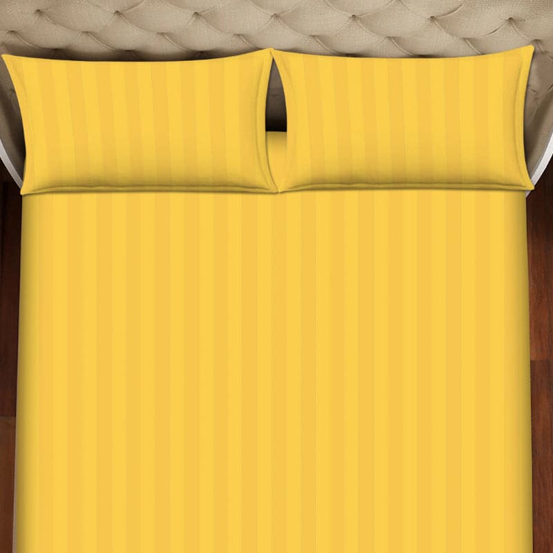 Buy Jeyne Striped Bedsheet - Yellow Bedsheets from Vaaree