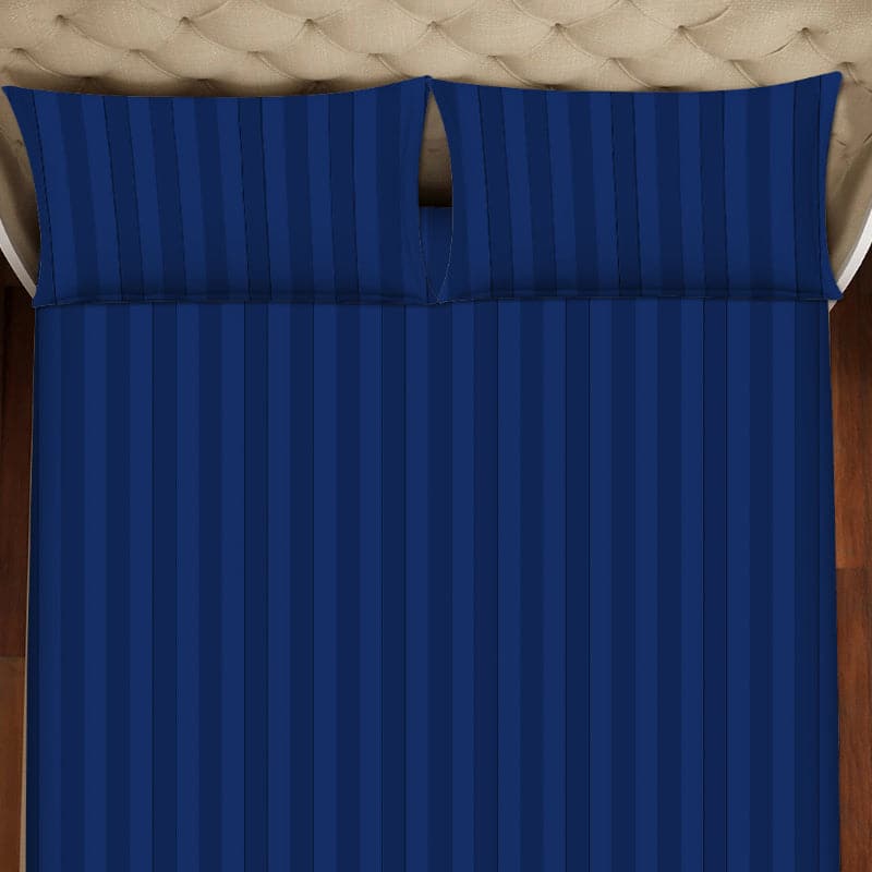 Buy Jeyne Striped Bedsheet - Blue Bedsheets from Vaaree