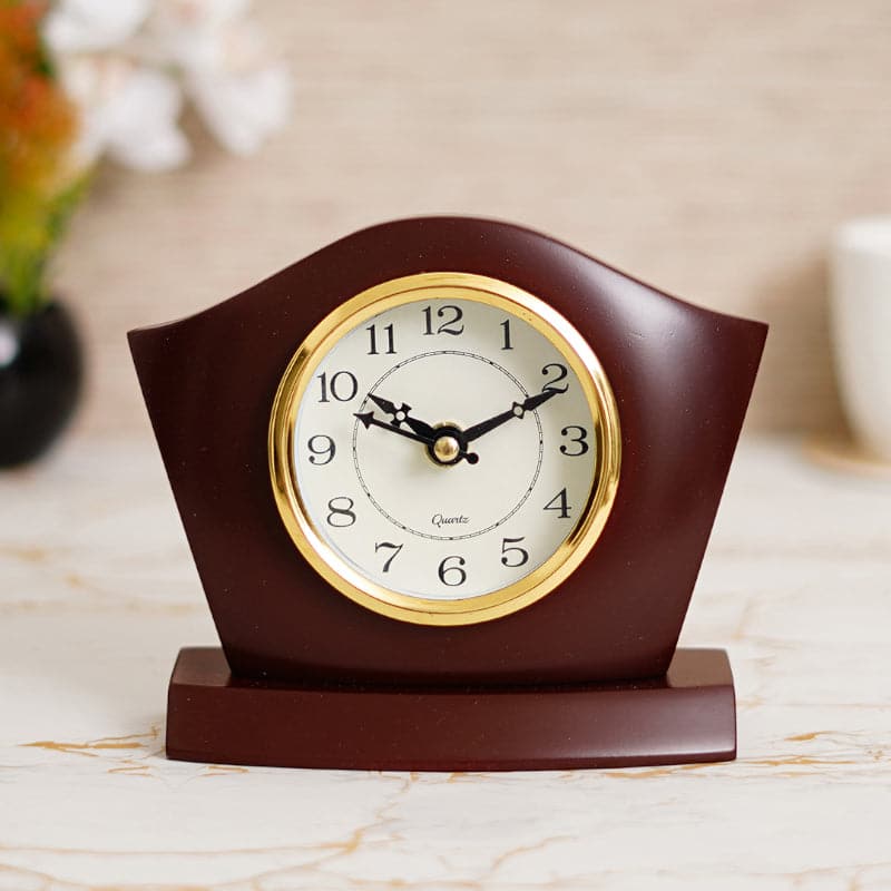 Buy Nanoa Table Clock - Brown Table Clock from Vaaree