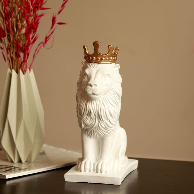 Buy Leo King Pride Showpiece - White Showpieces from Vaaree