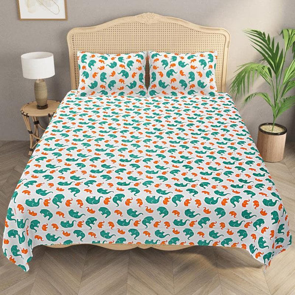 Buy Green Elephant Bedsheet at Vaaree online | Beautiful Bedsheets to choose from