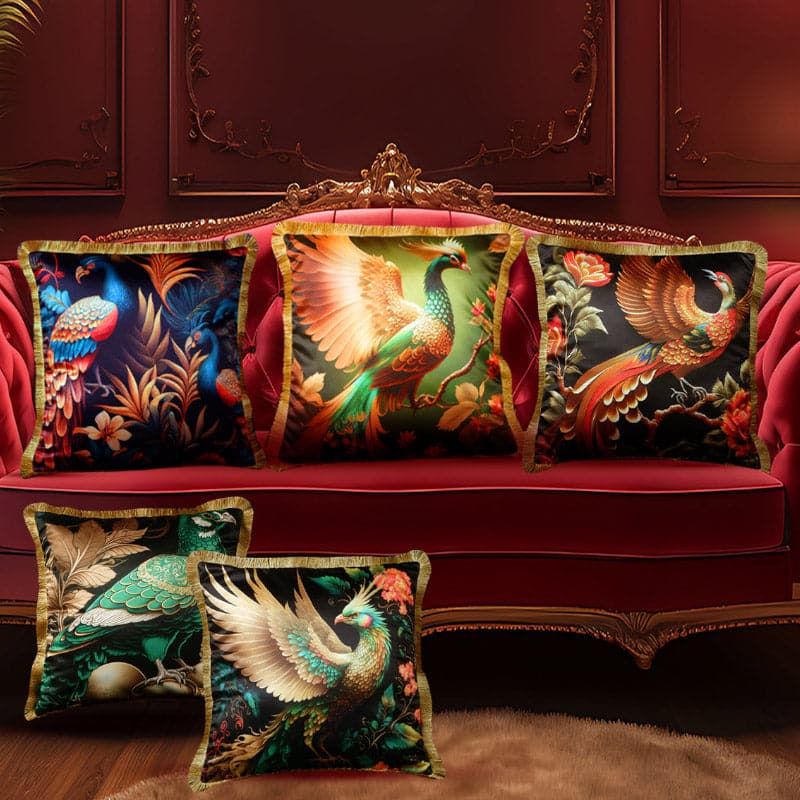 Buy Phoenix Flaunt Cushion Cover - Set Of Five Cushion Cover Sets from Vaaree