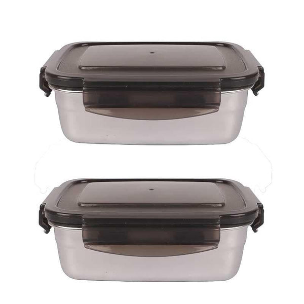 Buy Lavish Steel Rectangle Container (850 ML) - Set Of Two at Vaaree online | Beautiful Container to choose from