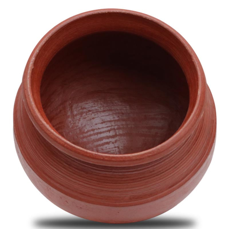 Buy Kalikasan Rice Clay Pot With Lid Brown 3000 ML / 9 Inches Handi from Vaaree