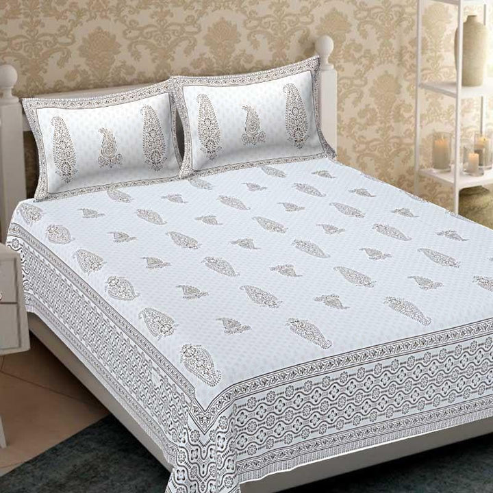 Buy Tuli Printed Bedsheet - Beige at Vaaree online | Beautiful Bedsheets to choose from