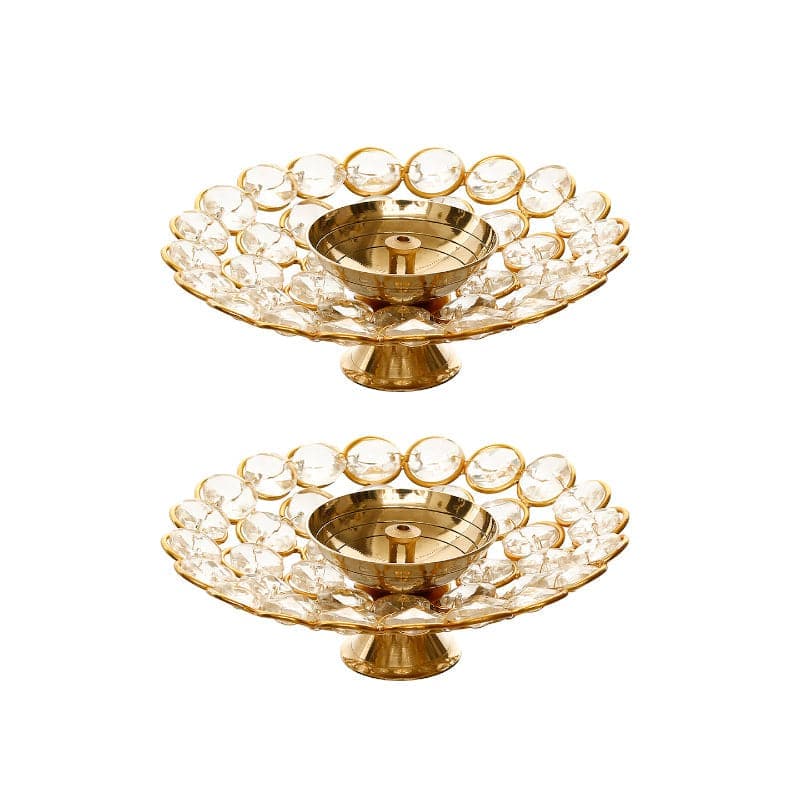 Buy Maghera Crystal Diya - Set Of Two Diyas from Vaaree