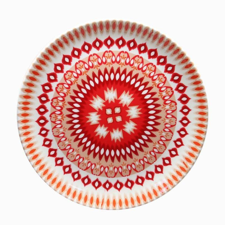Buy Dazzling Red Ikkat Decorative Plate at Vaaree online | Beautiful Wall Plates to choose from