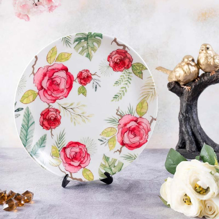 Buy Misty Morning Roses White Decorative Plate at Vaaree online | Beautiful Wall Plates to choose from