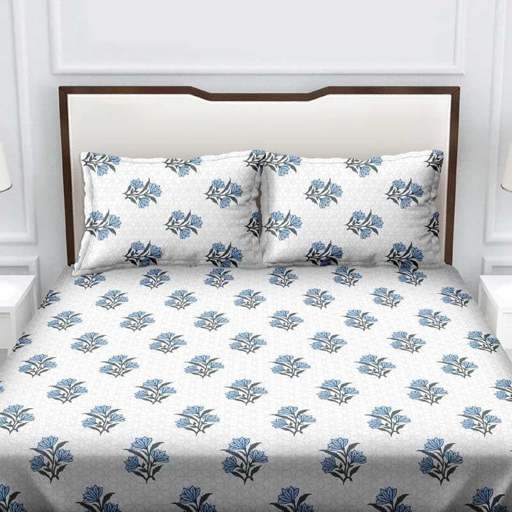 Buy Aarul Printed Bedsheet - Blue at Vaaree online | Beautiful Bedsheets to choose from