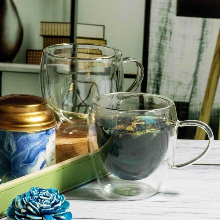 Buy Cooltrex Glass Mug (Round) - Set Of Two at Vaaree online | Beautiful Mug & Tea Cup to choose from
