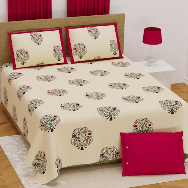 Buy Mughal Floral Bedsheet - Red Online in India | Bedsheets on Vaaree