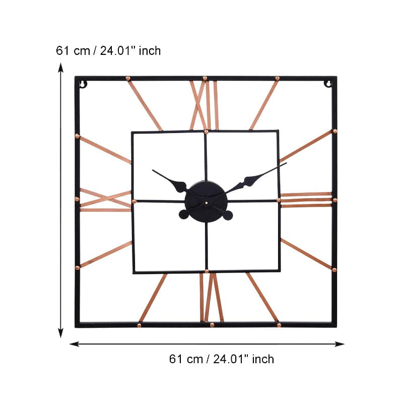 Wall Clock - Triya Square Wall Clock - Copper