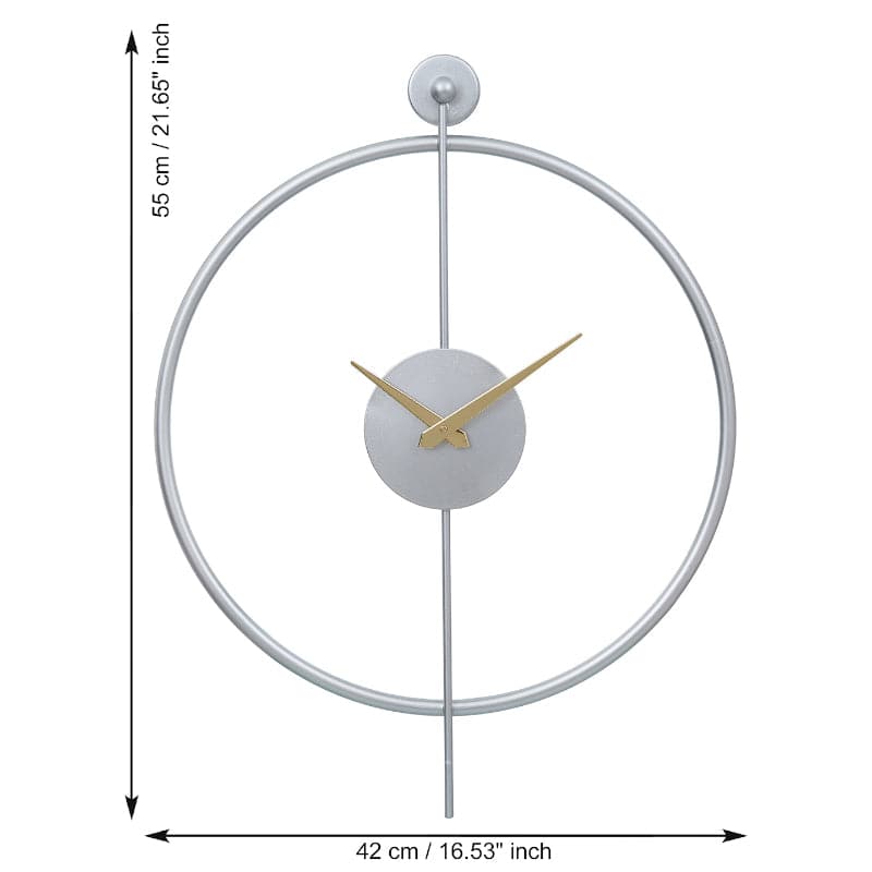 Buy Manani Round Wall Clock - Silver Wall Clock from Vaaree