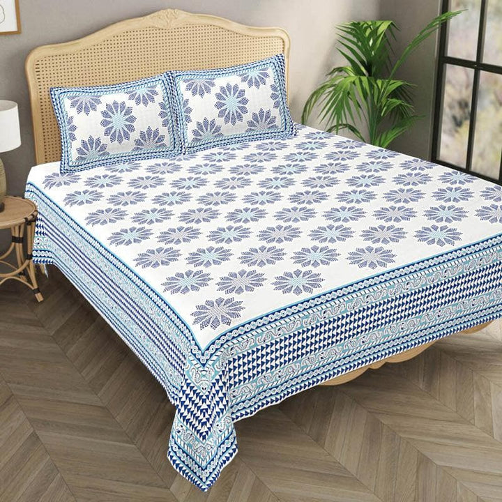 Buy Samitha Floral Printed Bedsheet - Blue at Vaaree online | Beautiful Bedsheets to choose from