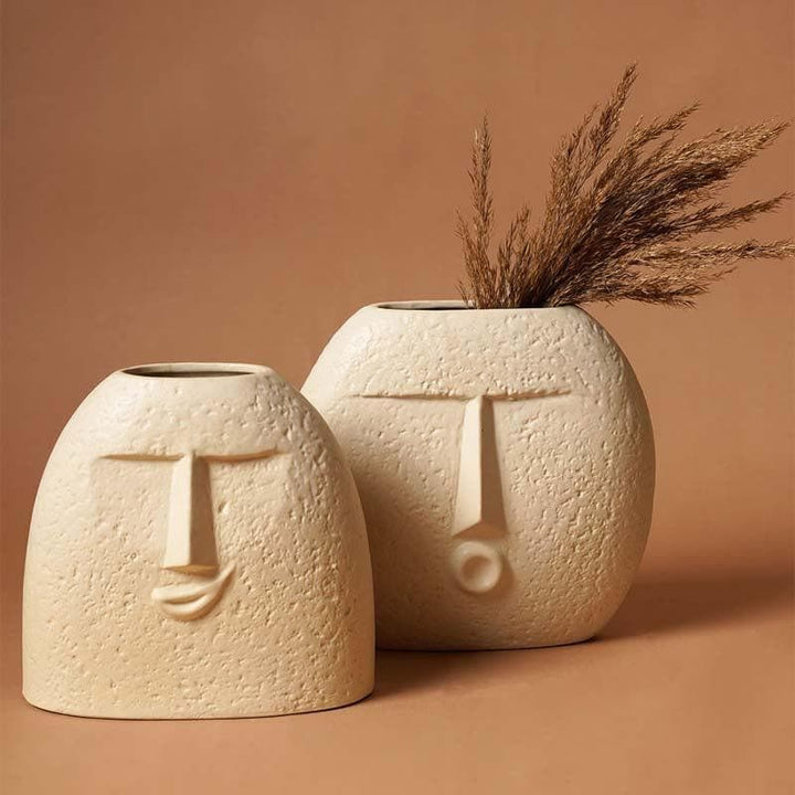 Buy The Faces Vases - Set of Two at Vaaree online | Beautiful Vase to choose from