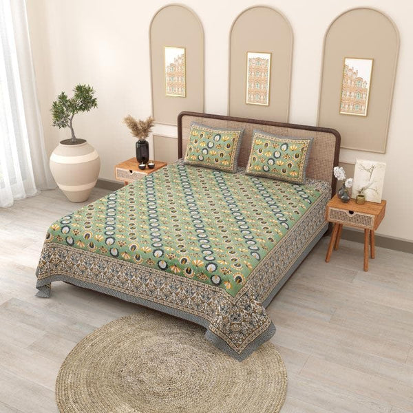 Buy Slumber Beauty Bedsheet - Green at Vaaree online | Beautiful Bedsheets to choose from