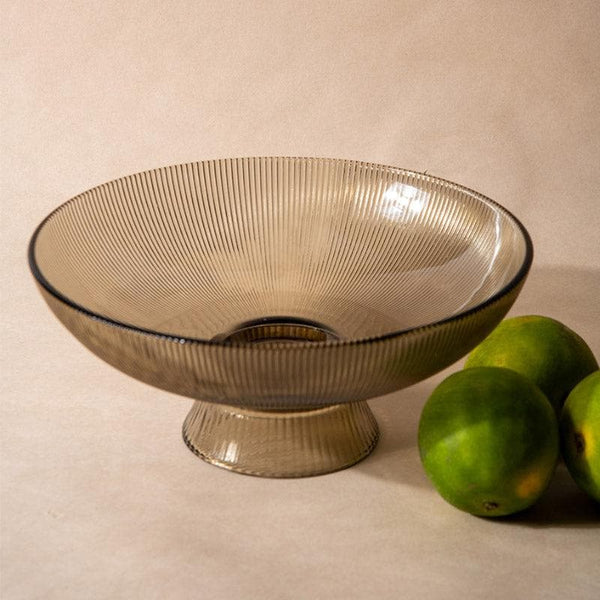 Buy Ribbed Glass Bowl - Brown Online in India | Fruit Basket on Vaaree
