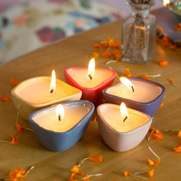 Buy Bright Side Organic Shaped Diwali Diyas - Set of 5 at Vaaree online | Beautiful Candles to choose from
