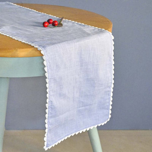 Buy Silver Mist Hand Crochet Table Runner at Vaaree online | Beautiful Table Runner to choose from