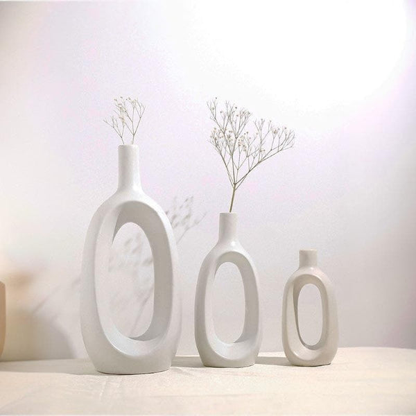 Buy Gunnen Vases (White) - Set of Three at Vaaree online | Beautiful Vase to choose from