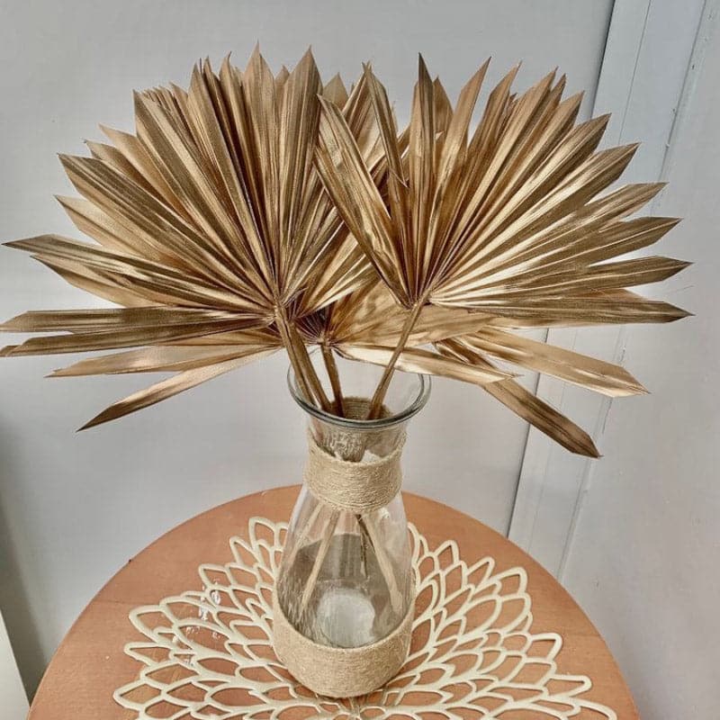 Buy Sun Palm Naturally Dried Leaves - Set Of Five Artificial Flowers from Vaaree