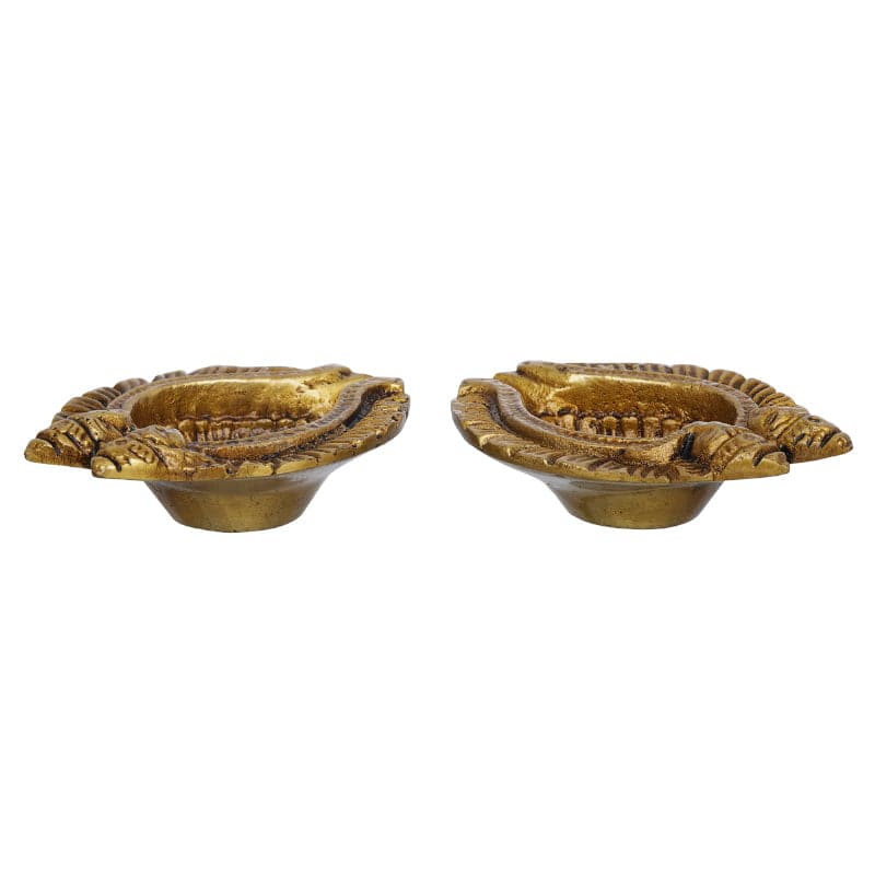 Buy Pritika Godess Lakshmi And Lord Ganesha Diya - Set Of Two Diyas from Vaaree