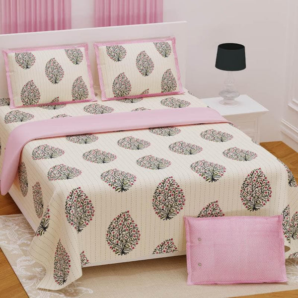 Buy Mughal Floral Bedsheet - Pink Online in India | Bedsheets on Vaaree