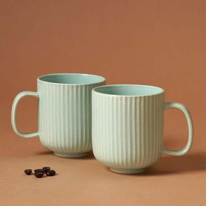 Buy Cristie Ribbed Mugs (Mint) - Set Of Two at Vaaree online | Beautiful Mug & Tea Cup to choose from
