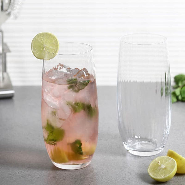 Buy Arrow Hi Ball Glass (350 ML) - Set Of Six at Vaaree online | Beautiful Glasses to choose from