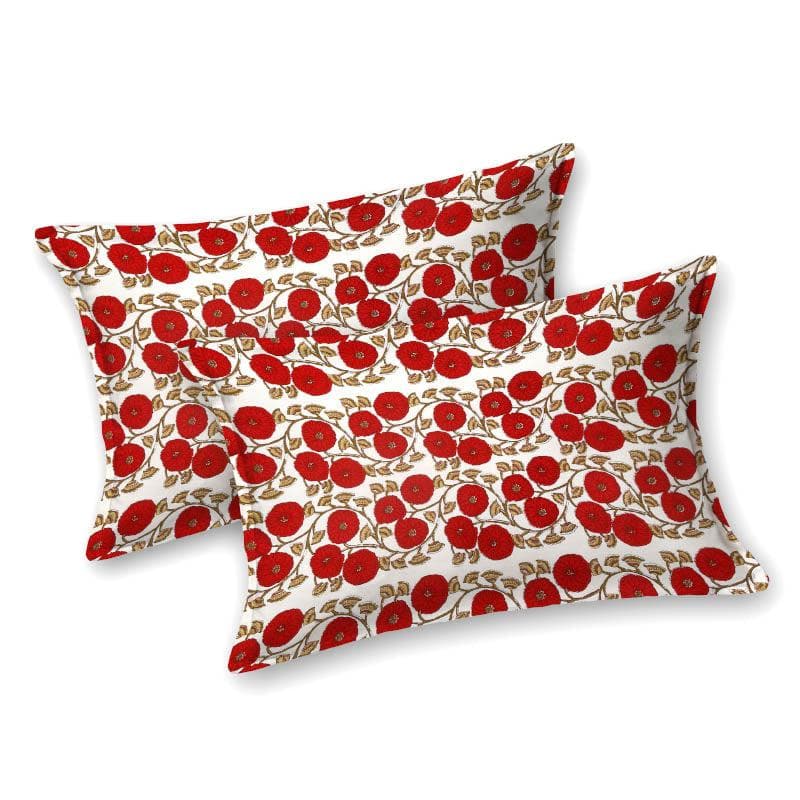 Buy Floral Twist Bedsheet - Red Bedsheets from Vaaree