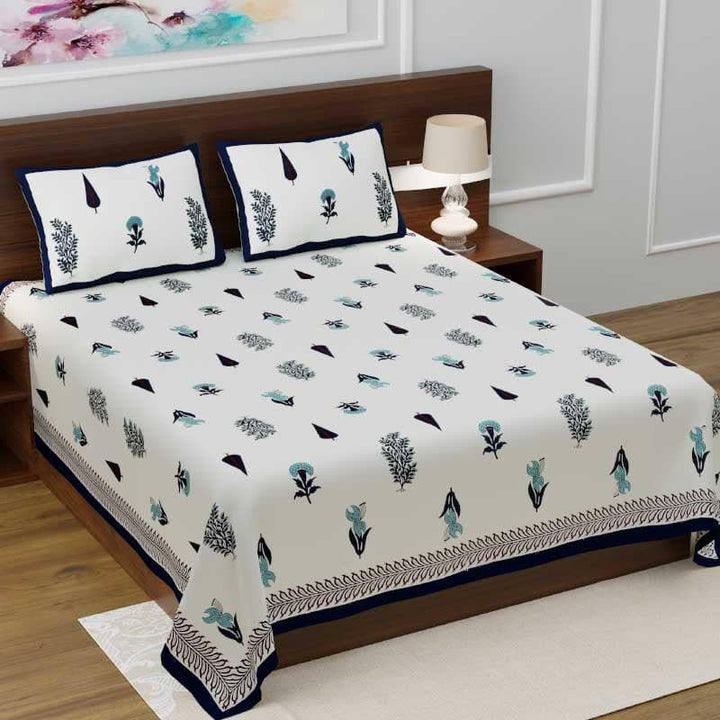 Buy Suprankh Printed Bedsheet - Blue at Vaaree online | Beautiful Bedsheets to choose from