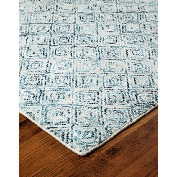 Timeless Textures Hand Tufted Rug - Teal & White