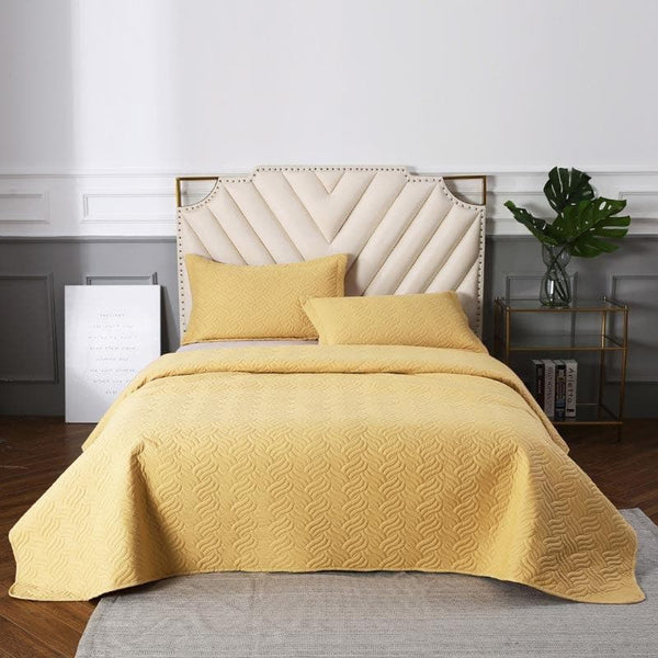 Buy Spirex Bedcover - Yellow at Vaaree online | Beautiful Bedcovers to choose from