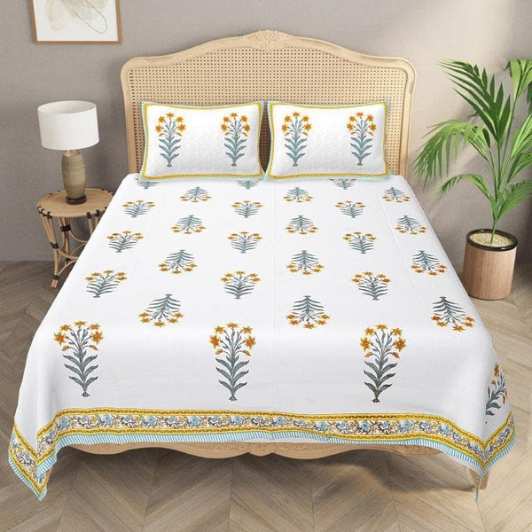 Buy Majestic Medley Bedsheet - Yellow at Vaaree online | Beautiful Bedsheets to choose from