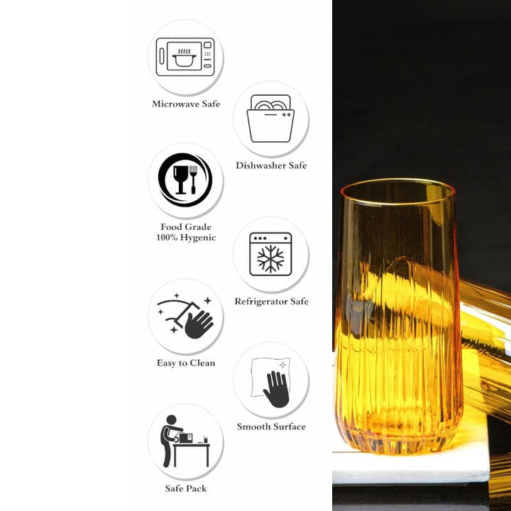 Buy Aspen Glass Tumbler (Orange) - Set Of Six at Vaaree online | Beautiful Glasses to choose from