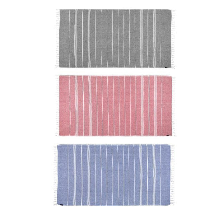 Buy Pure Delight Towels (Blue, Grey & Red) - Set Of Three at Vaaree online | Beautiful Bath Towels to choose from