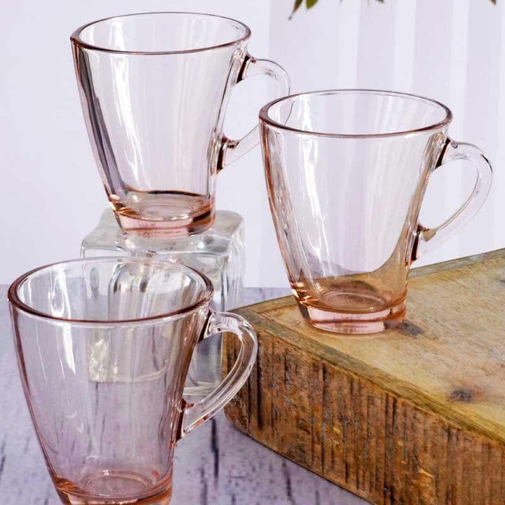 Buy Zeniyo Curved Tinted Mug (Pink) - Set Of Six at Vaaree online | Beautiful Mug & Tea Cup to choose from