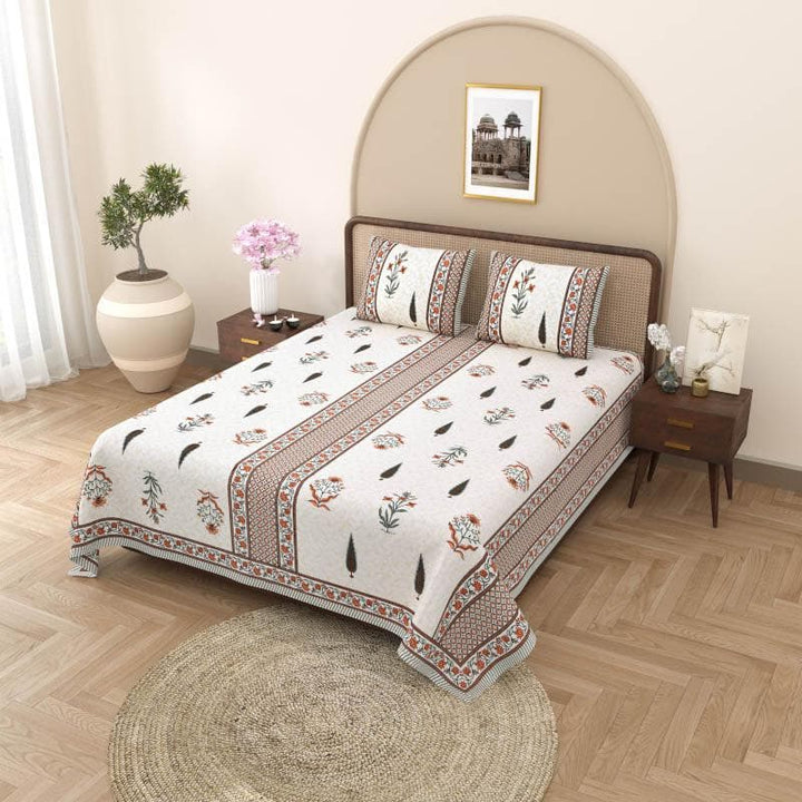Buy Manjira Printed Bedsheet - Rust at Vaaree online | Beautiful Bedsheets to choose from