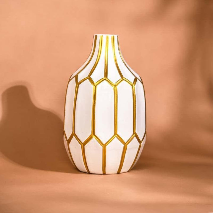 Buy Golden Grid Vase at Vaaree online | Beautiful Vase to choose from