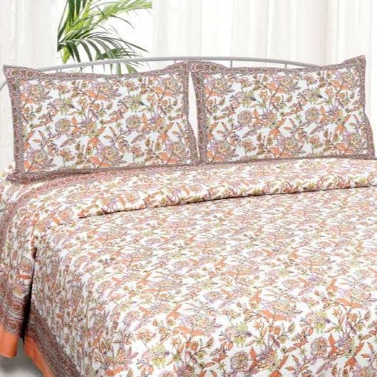 Buy Miksha Floral Bedsheet - Peach Bedsheets from Vaaree