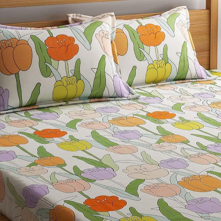 Buy Tulip Nyla Bedsheet at Vaaree online | Beautiful Bedsheets to choose from