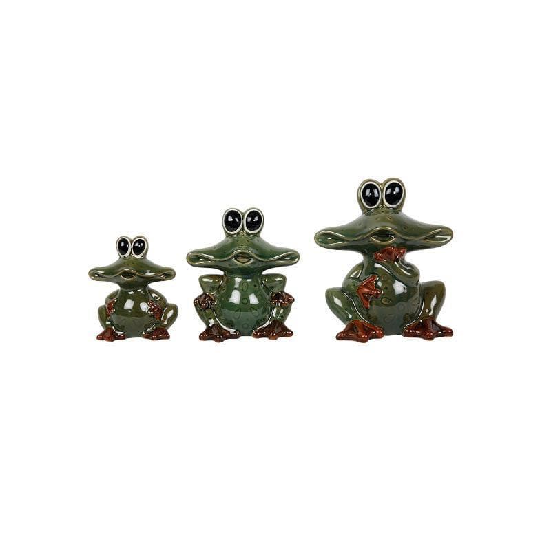 Buy Big Belly Frog Garden Decor - Set Of Three at Vaaree online | Beautiful Showpieces to choose from