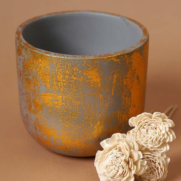 Buy Gold Embossed Planter at Vaaree online | Beautiful Pots & Planters to choose from