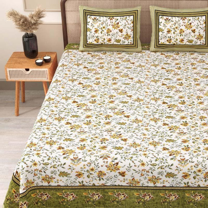 Buy Barkha Printed Bedsheet - Green at Vaaree online | Beautiful Bedsheets to choose from