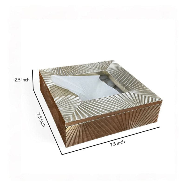 Buy Stripe Stride Square Tissue Box - Silver Tissue Holder from Vaaree