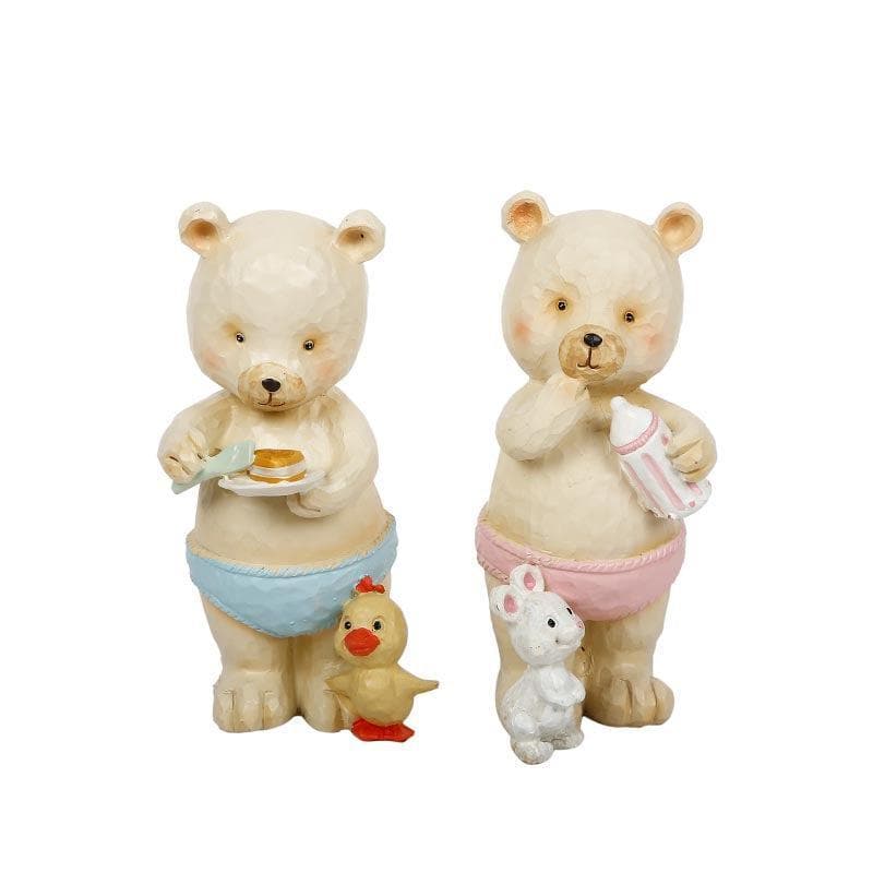 Buy Madagascar Bear Figurine - Set Of Two at Vaaree online | Beautiful Showpieces to choose from
