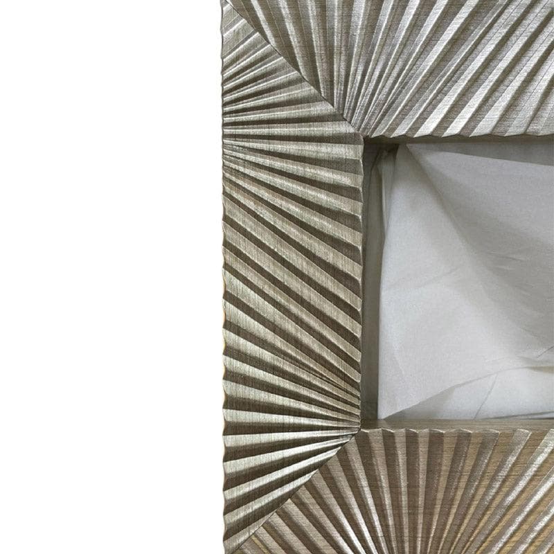 Buy Stripe Stride Square Tissue Box - Silver Tissue Holder from Vaaree