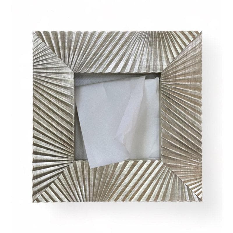 Buy Stripe Stride Square Tissue Box - Silver Tissue Holder from Vaaree